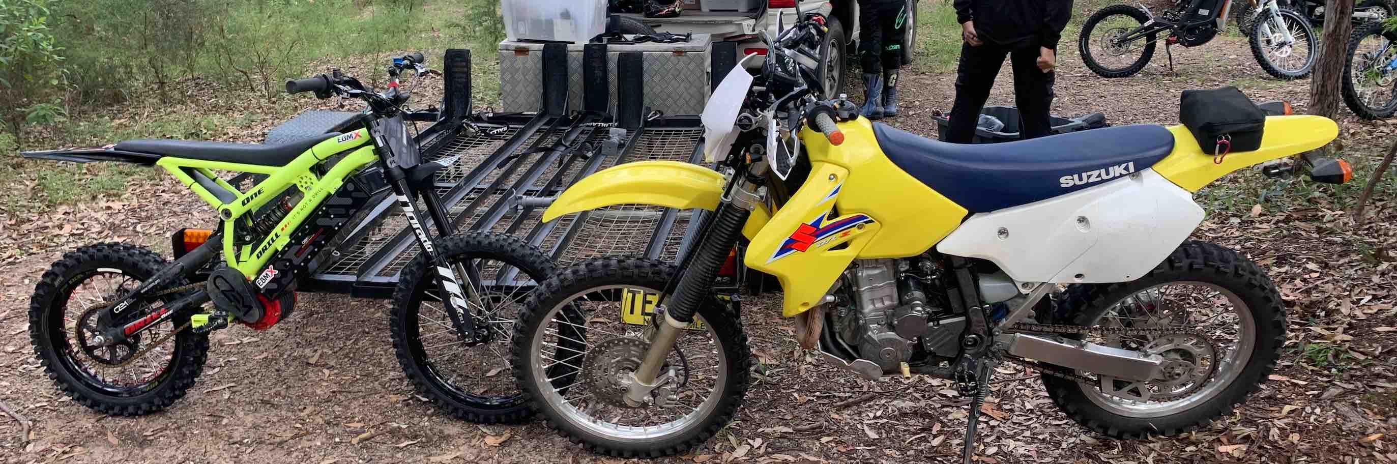 Photo of 2 bikes - DrillOne and DRZ400e